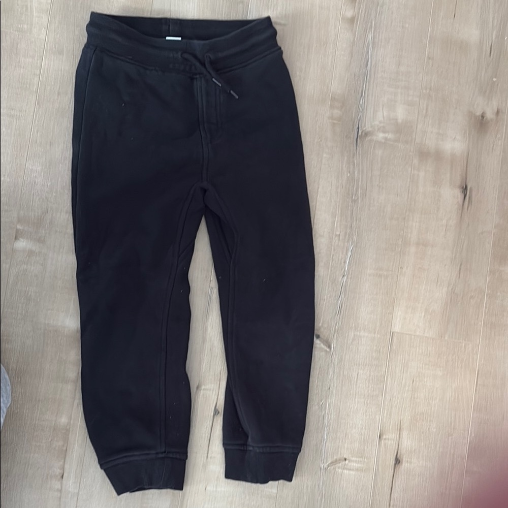 Black Tapered Sweatpants with Elastic Cuffs